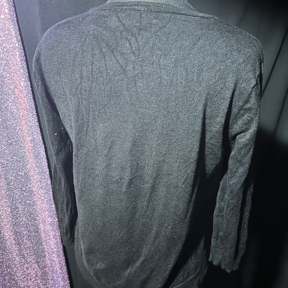 Voodoo Vixen Black Cardigan with Red Lip Print - Picture 4 of 5